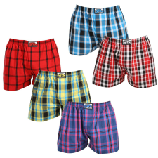 5PACK férfi bő szárú boxeralsók Styx klasszikus gumipánt többszínű (5A103135) M férfi alsó