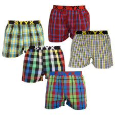  5PACK férfi bő szárú boxeralsók Styx sportos gumipánt többszínű (5B0177621) M férfi alsó