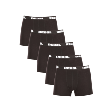 5PACK Férfi boxeralsó Nedeto Rebel black (5NBR001) 5XL