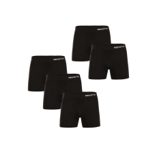  5PACK Férfi boxeralsó Nedeto varrás nélküli bambusz fekete (5NDTB001S) M