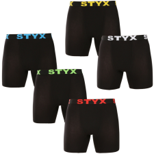 5PACK férfi boxeralsó Styx hosszú sportos gumipánt fekete (5UN9601) L férfi alsó