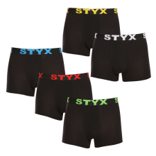 5PACK Férfi boxeralsó Styx sportos gumipánt fekete (5G9601) XXL férfi alsó