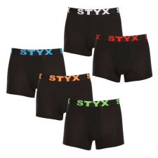 5PACK Férfi boxeralsó Styx sportos gumipánt fekete (5G9602) XL férfi alsó