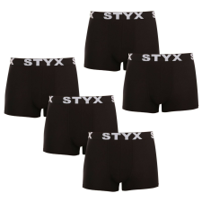 5PACK Férfi boxeralsó Styx sportos gumipánt fekete (5G960) M férfi alsó
