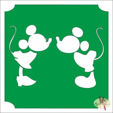  5x5 cm-es Csillámtetoválás sablon - Mickey és Minnie mouse 283 csillámtetoválás