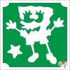  5x5 cm-es Csillámtetoválás sablon - Spongya Bob 346