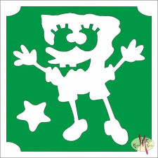  5x5 cm-es Csillámtetoválás sablon - Spongya Bob 346 csillámtetoválás