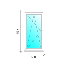 60x120 Bukó-nyíló műanyag ablak nyílászáró