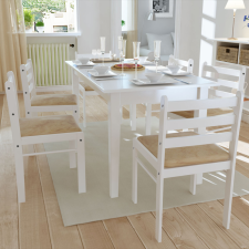  6 db fa szögletes étkezőszék fehér bútor