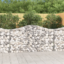 6 db íves horganyzott vas gabion kosár 200x30x100/120 cm kerti tárolás