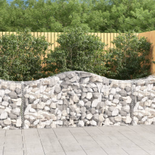  6 db íves horganyzott vas gabion kosár 200x50x80/100 cm kerti tárolás