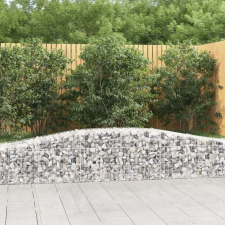  6 db íves horganyzott vas gabion kosár 400x50x40/60 cm kerti tárolás