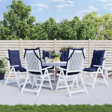  6 db tengerészkék oxford szövet magas háttámlájú székpárna lakástextília