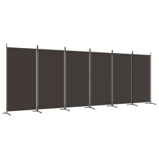  6 paneles barna szövet paraván 520x180 cm bútor