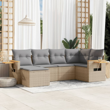 6 részes bézs polyrattan kerti ülőgarnitúra párnával kerti bútor