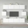  6 részes fehér szerelt fa TV-szekrényszett
