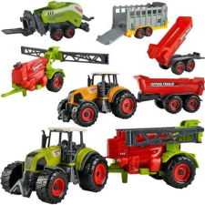  6 részes játék traktor szett autópálya és játékautó
