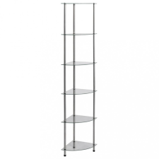  6 szintes átlátszó edzett üveg polc 30 x 30 x 160 cm bútor