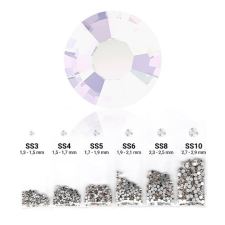  6in1 strasszkő szett - White Opal körömdíszítő