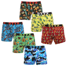 6PACK férfi boxeralsó Styx hosszú art sportos gumipánt többszínben (6UN13198780) L férfi alsó