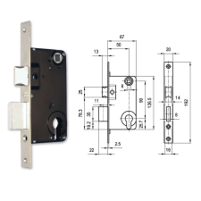  709 cilinderes bevésőzár Euro Elzett zár és alkatrészei