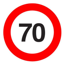 70-es sebességkorlátozó tábla 450 mm party kellék