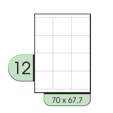 70x67.7mm íves etikett címke etikett