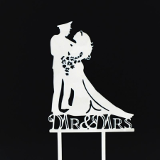  7683 10 Esküvői tortadísz fehér dekorációs kellék