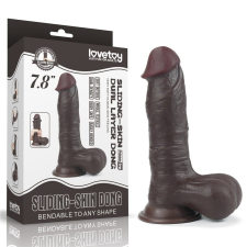  7.8'' Sliding Skin Dual Layer Dong Brown műpénisz, dildó