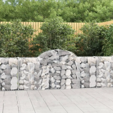  7 db íves horganyzott vas gabion kosár 200x30x80/100 cm kerti tárolás