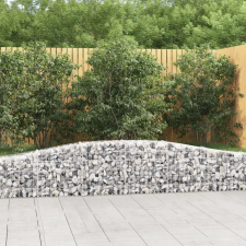  7 db íves horganyzott vas gabion kosár 400x30x40/60 cm kerti tárolás
