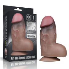  7" Dual-Layered Silicone Nature Cock Brown műpénisz, dildó