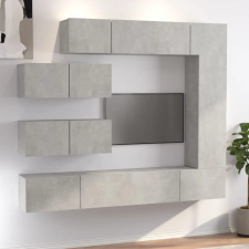  7 részes betonszürke szerelt fa TV-szekrényszett bútor