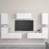  7 részes fehér forgácslap TV-szekrényszett