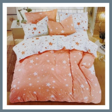  7 részes PLÜSS ágyneműgarnitúra, hullócsillag mintás, barackszínű HCS-B lakástextília