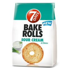 7DAYS Kétszersült kenyérkarika 7DAYS Bake Rolls hagymás tejfölös 80g reform élelmiszer