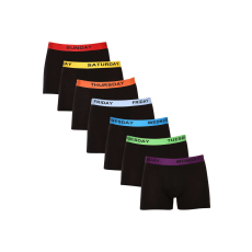  7PACK fekete Nedeto férfi boxeralsó (7NDTB001-week) XXL