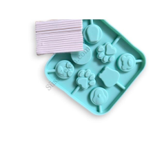  8 adagos állat mintás szilikon nyalóka forma 20 db pálcikával sütés és főzés