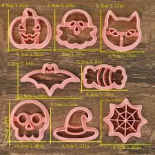  8 darabos Halloween Süteményszaggató és Kiszúró Készlet sütéshez sütés és főzés