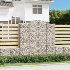  8 db íves horganyzott vas gabion kosár 200x50x200/220 cm kerti tárolás