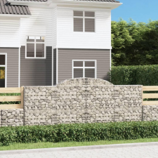 8 db íves horganyzott vas gabion kosár 300x50x120/140 cm kerti tárolás