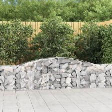  8 db íves horganyzott vas gabion kosár 400x30x60/80 cm kerti tárolás