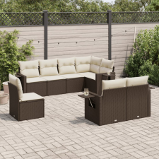  8 részes barna polyrattan kerti ülőgarnitúra párnákkal kerti bútor