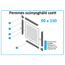  90*150-es alumínium keretes szúnyogháló szett (peremes) szúnyogháló