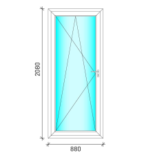  90×210 erkélyajtó - Átmenő kilincses bukó nyíló erkélyajtó nyílászáró