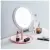  90°-ban forgatható, USB sminktükör LED világítással és 3 féle fényerősséggel - rózsaszín