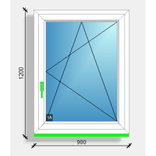  90x120 nyíló-bukó ablak Eurodesign 70 nyílászáró
