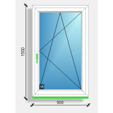  90x150 nyíló-bukó ablak Eurodesign 70 nyílászáró