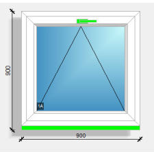  90x90 bukó ablak Deceuninck Vision 76 nyílászáró