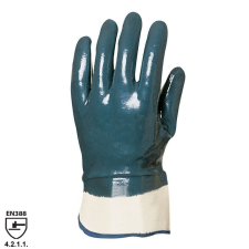  9619, 9620 Nitrilbe csuklóig duplán mártott kesztyű védőkesztyű